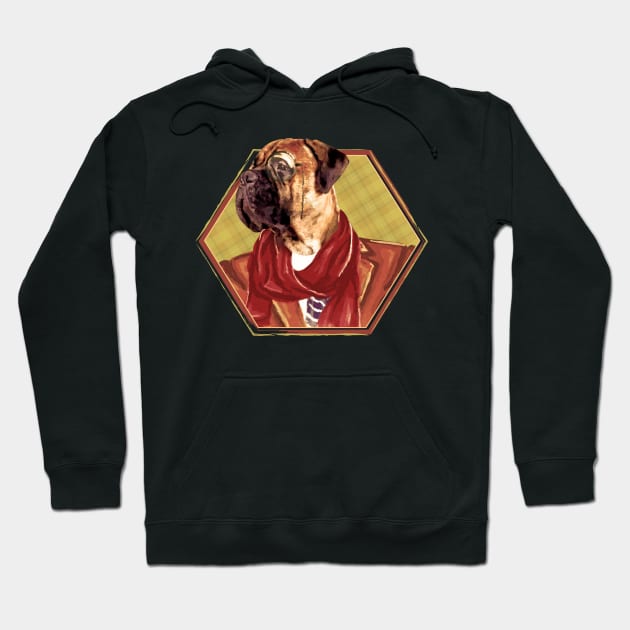 Hipster Bullmastiff Hoodie by Nartissima